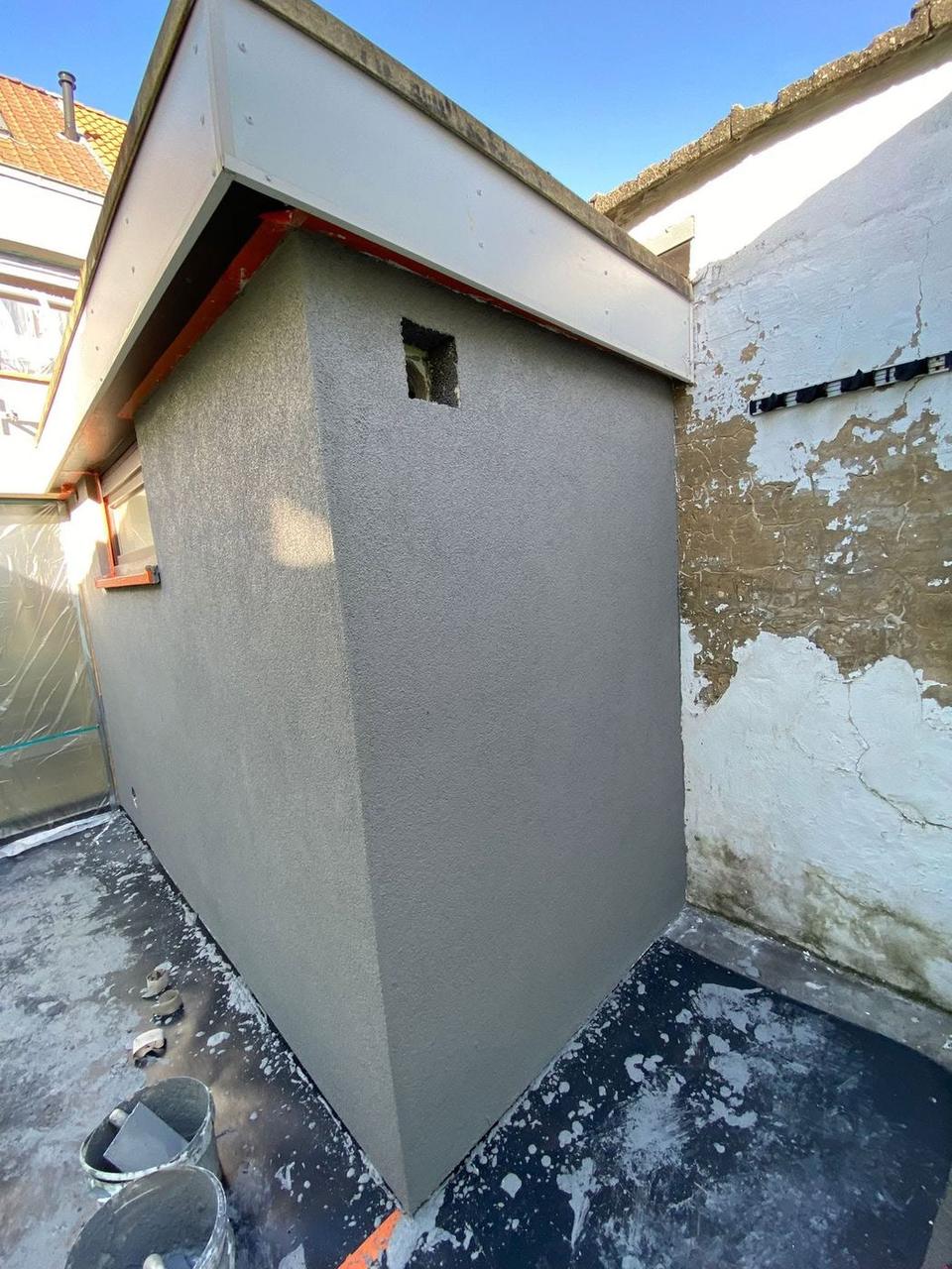 Aanbouw afgewerkt met crepi