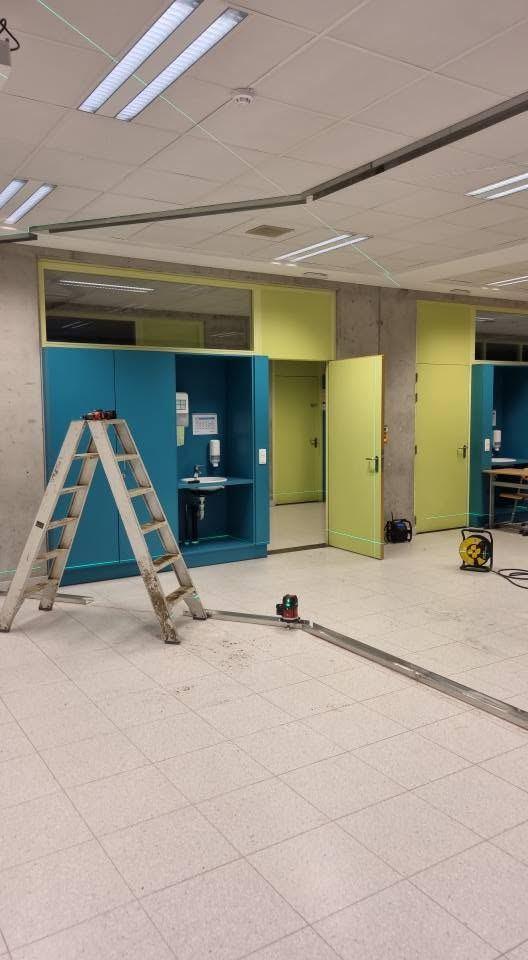 De polyvalente ruimte voor de werken